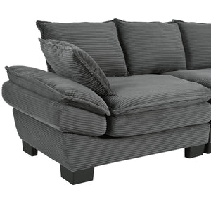 U-Style 85.4" Modern Curved Sofa
