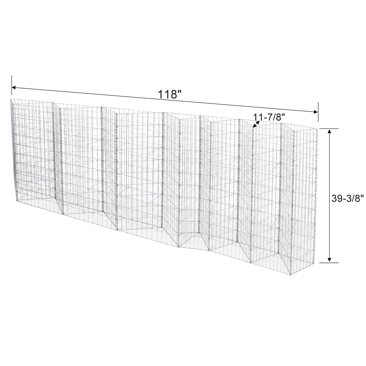 Galvanized Steel Tall Gabion Basket with Multiple Compartments