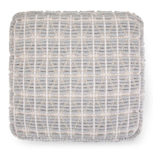 Noreen Square Pouf Light Blue White