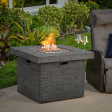 Anchorage Wood Square Fire Pit 40,000 BTU - Gray