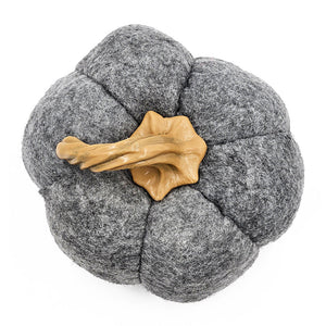 Set of 3 Plush Fabric Pumpkins in Brown