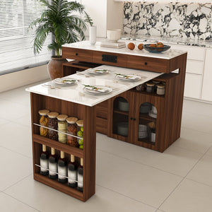 Extendable Kitchen Island with Rotating Table