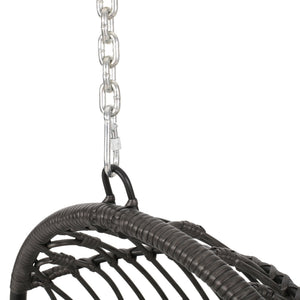 Rustic Hanging Basket Chair With Cushion