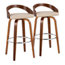 Grotto - Contemporary Fixed Height Barstool With Swivel With Round Footrest (Set of 2)