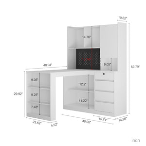 L Shaped Desk with Charger and Drawers
