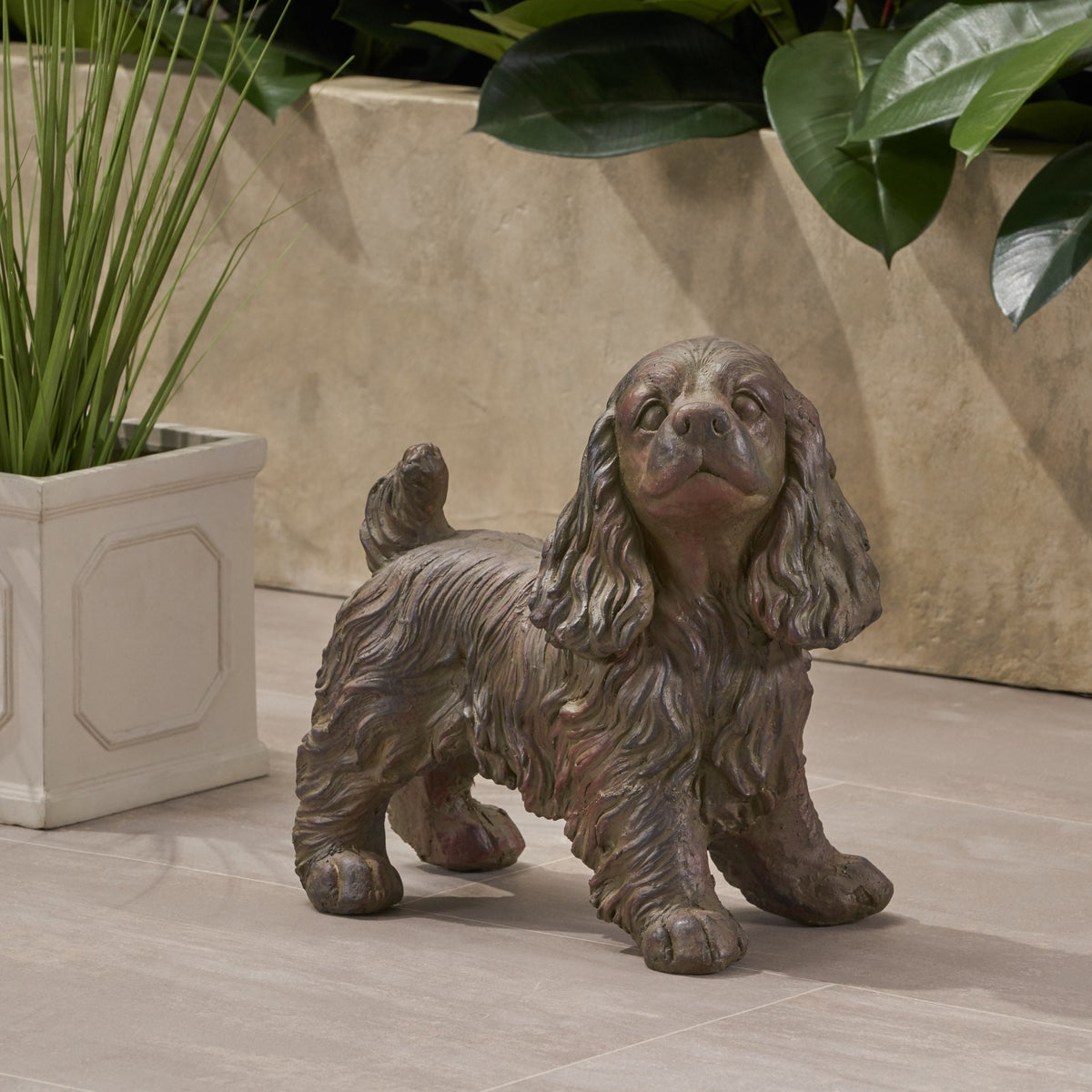 Josie Dog Cast Stone Garden Statue