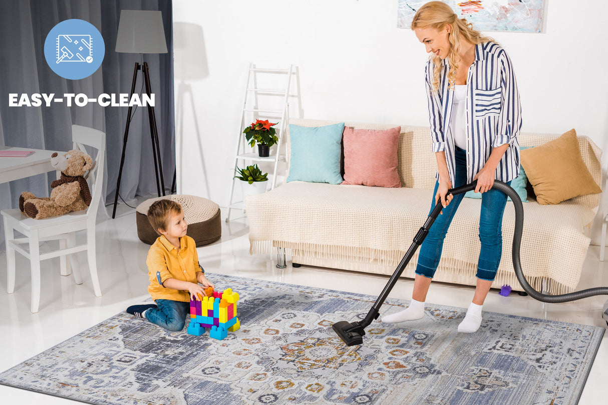 NAAR PAYAS Collection Medallion Non-Shedding  and Stain Resistant Area Rug