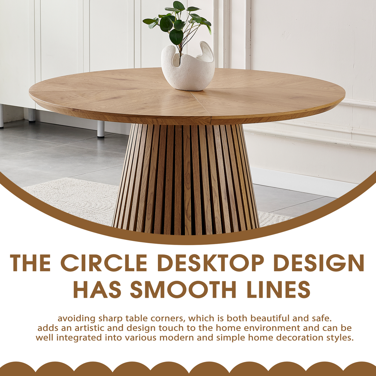 Wooden Dining Table - Modern Round Kitchen Design