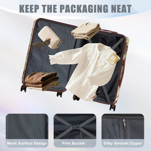 3-Piece PC Spinner Wheel Luggage Set with Printed Pattern