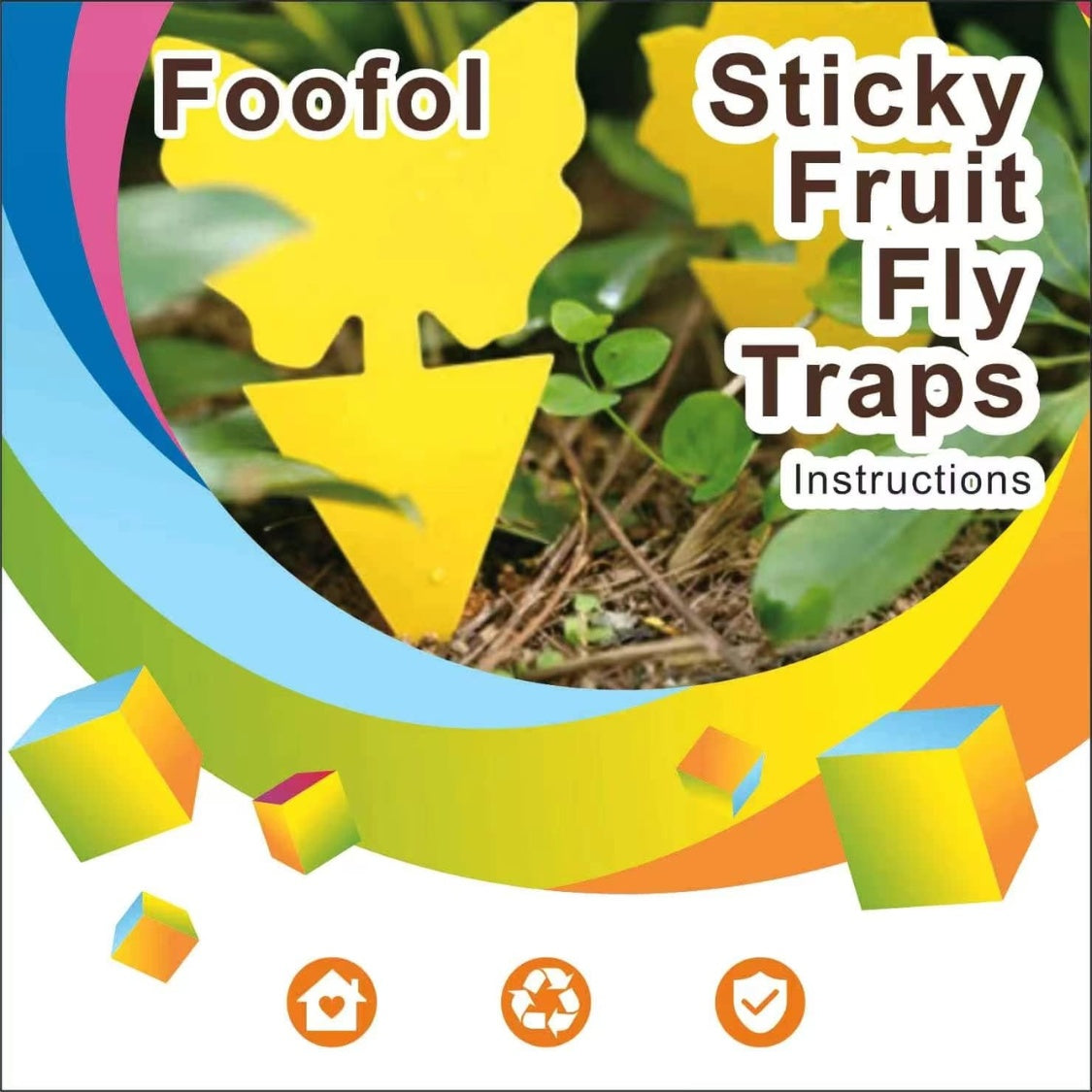 Fruit Fly & Fungus Gnat Traps 36 Pack – Yellow Sticky Bug Traps, Non-Toxic, Odorless, Indoor & Outdoor Plant Protection