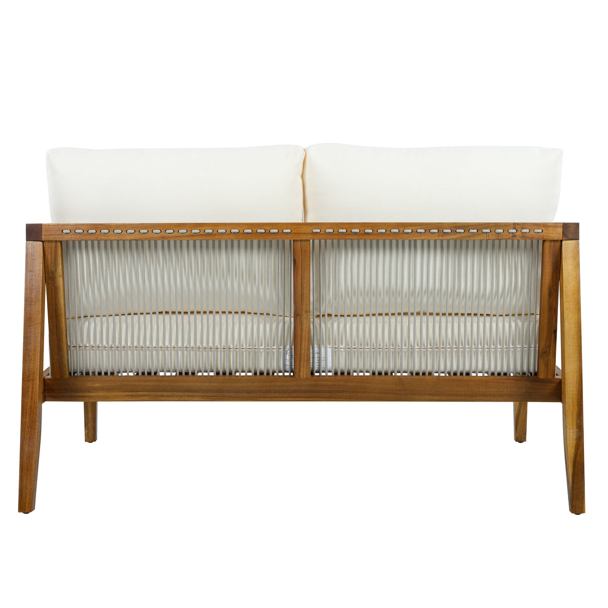 Outdoor 4-Piece Sofa Set, Acacia Wood Frame with Rope Detail, Water-Repellent