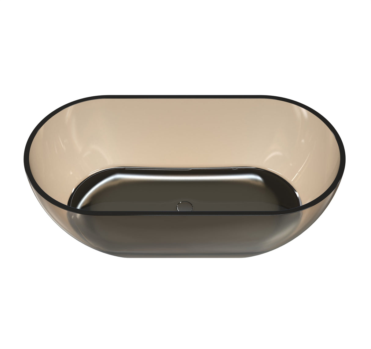 59 Inch Small-Size Resin Oval Freestanding Bathtub