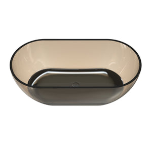 59 Inch Small-Size Resin Oval Freestanding Bathtub