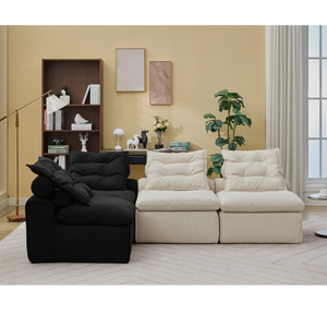 Modular Sofa No Armrests - BeigeBlack