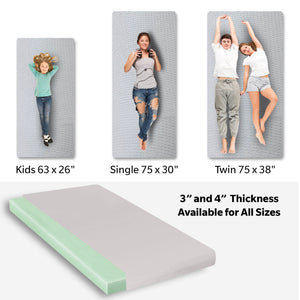 Memory Foam Camping Mattress With Water Resistant Zipper Cover - Gray