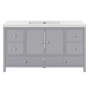 Bathroom Vanity With Separate Sink, Soft Close Doors And 4 Drawers
