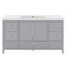 Bathroom Vanity With Separate Sink, Soft Close Doors And 4 Drawers