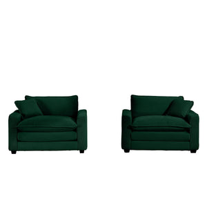 Modern Classic Fabric Single Chair Deep Seat Sofa With Pillow