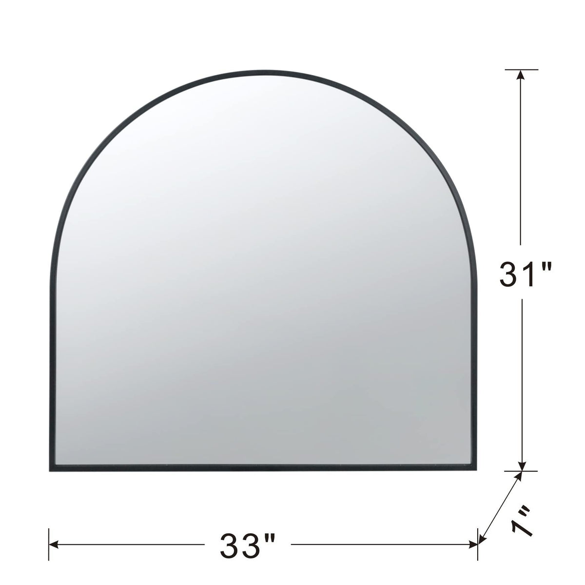 Arched Mirror With Metal Frame, Wall Mirror For Living Room Bedroom Entryway