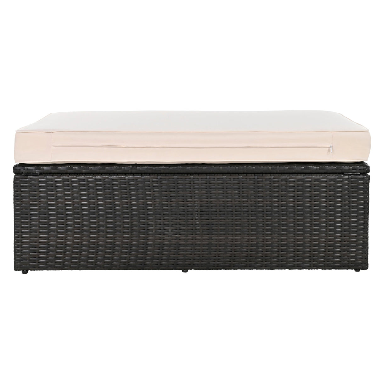 Bethany Two-Person Outdoor Rattan Daybed with Adjustable Canopy and Hidden Storage