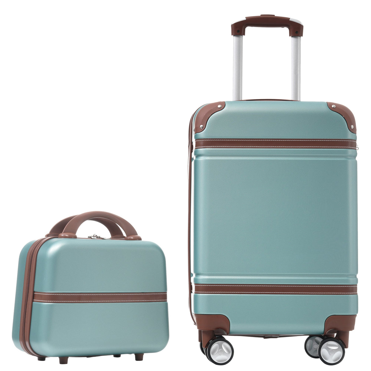 20 in hard side 2 piece lightweight suitcase set with spinner wheels