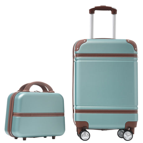 20 in hard side 2 piece lightweight suitcase set with spinner wheels