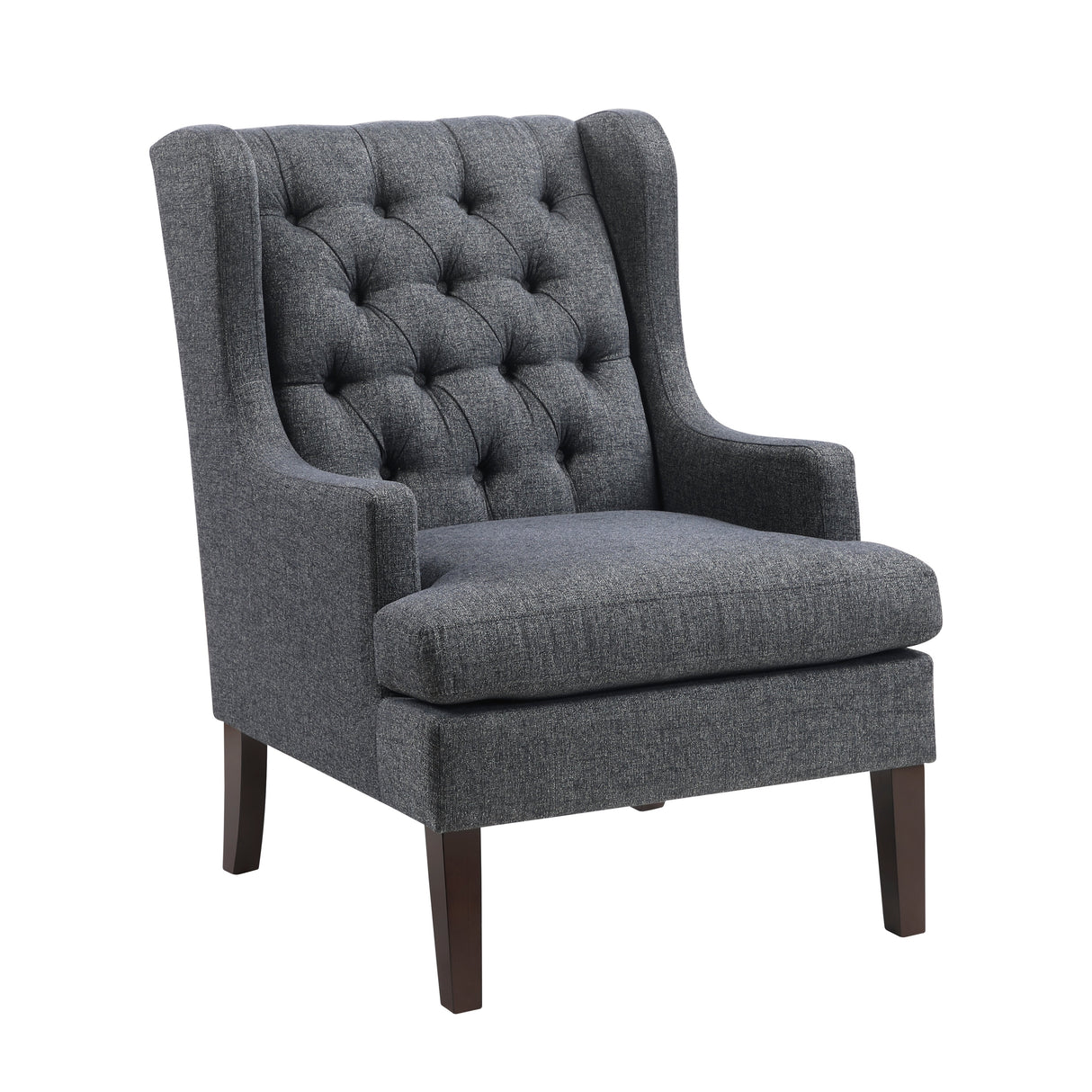 Button-Tufted Upholstered High Back Accent Chair