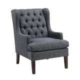 Button-Tufted Upholstered High Back Accent Chair