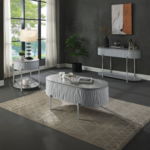 Yukino - Sofa Table - Gray High Gloss & Chrome