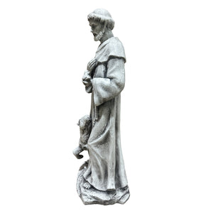 Magnesium Oxide Saint Statue With Lamb Weatherproof Religious Sculpture