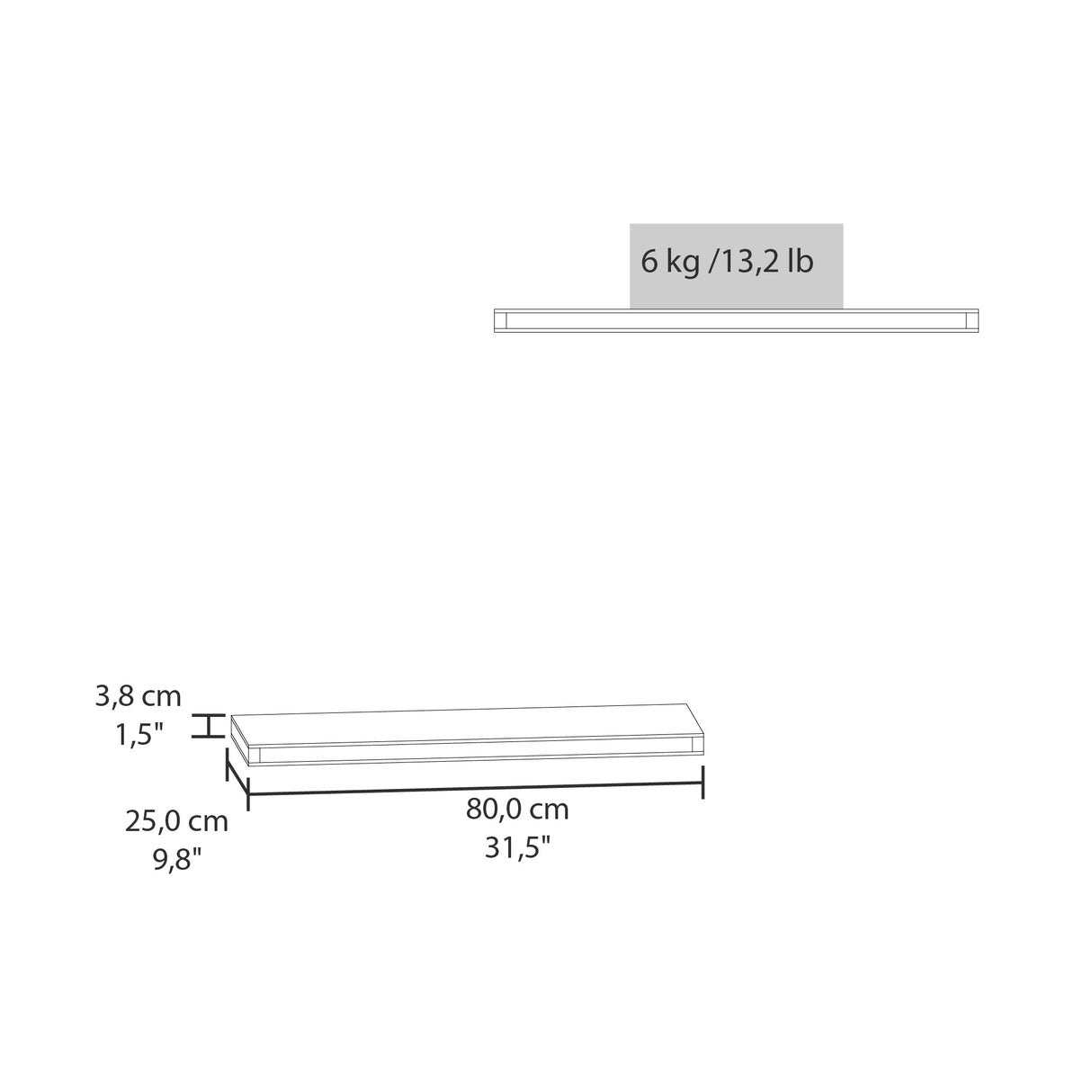 Ecco 31.5" Wide Floating Shelves Set of 2