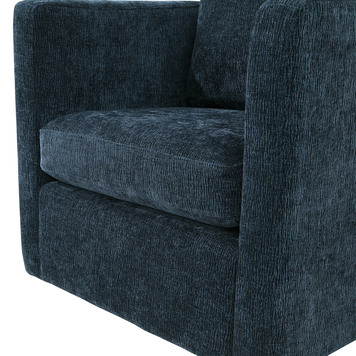 Sutton Light Grey Performance Fabric Swivel Barrel Chair