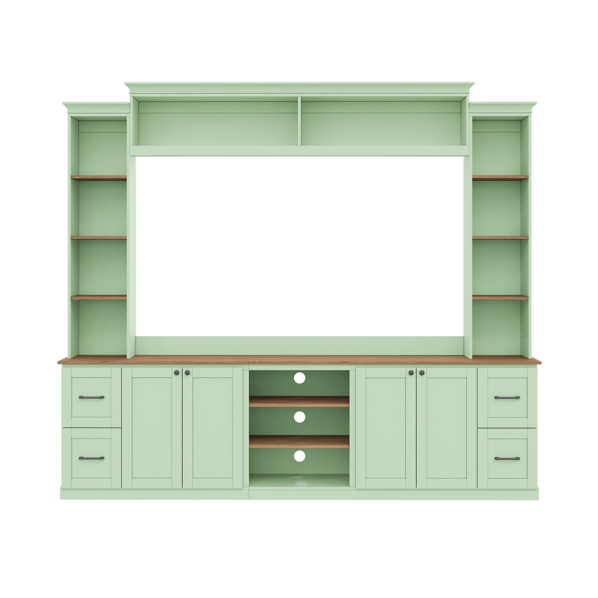 4-in-1 Entertainment Center Wall Unit with Bookshelf for TVs Up to 70"