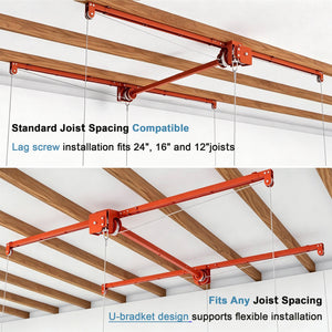 Orange Overhead Garage Storage Rack 4x8 FT