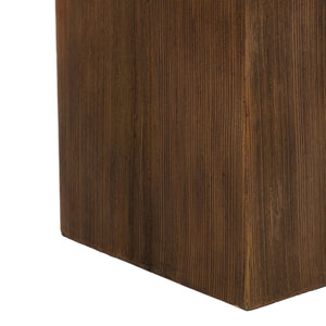 MGO Square Side Table with Faux Stone Top and Wood Frame