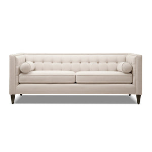 Jack 84' Modern Tuxedo Tufted Sofa, Sky Neutral Beige Polyester