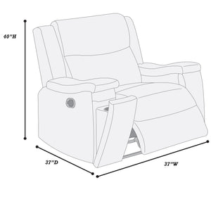Modern Manual Motion Living Room Set With Hidden Cup Holders