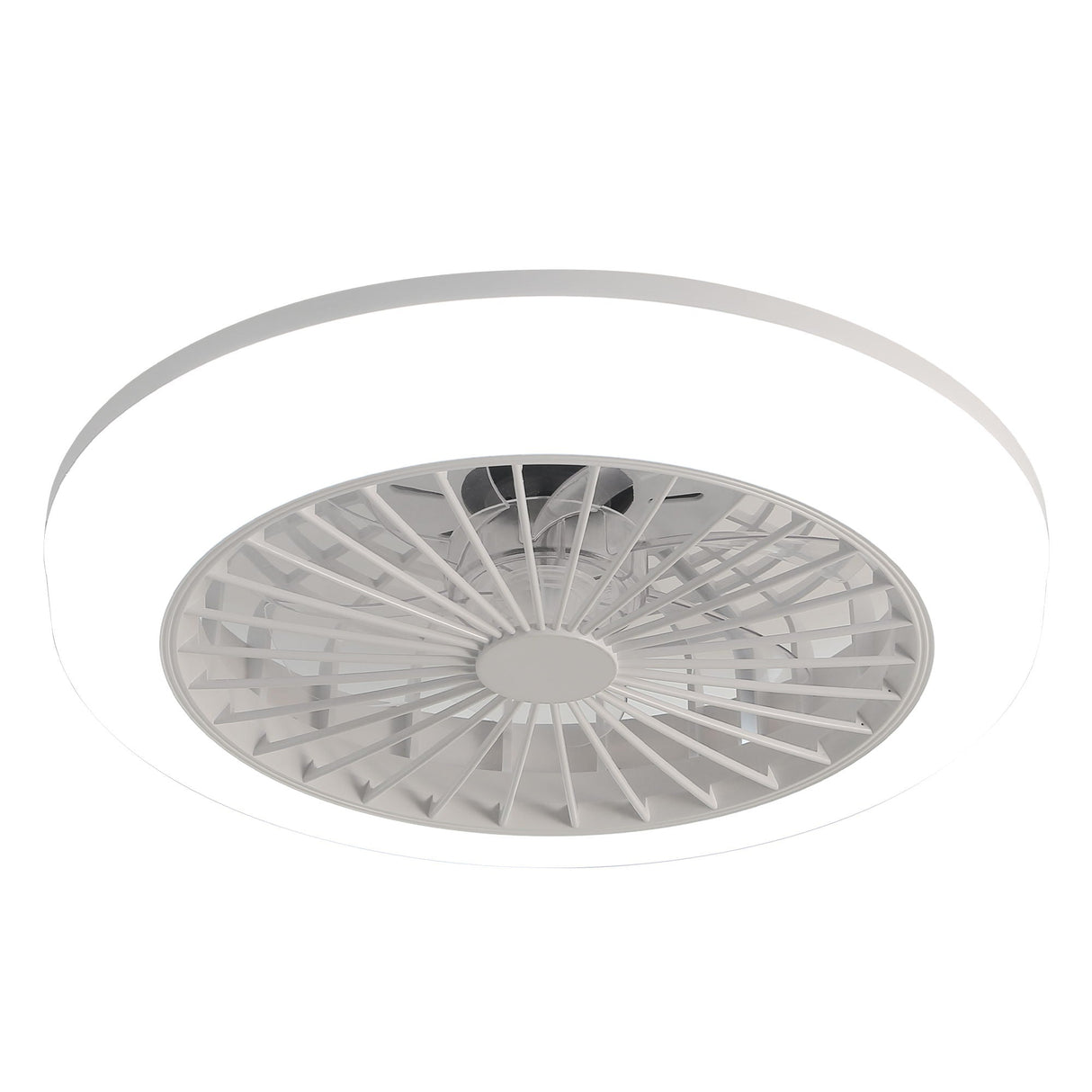 Bladeless Ceiling Fan With Light and Remote Control - White