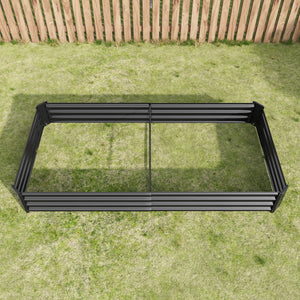 Raised Garden Bed Kit - Metal 7.6x3.7x0.98ft for Flower Planters, Vegetables, Herb