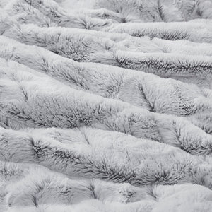 King/Cal King Back Print Long Fur Comforter Mini Set