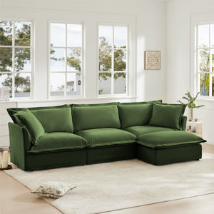 L-Shaped Slipcovered Sectional Sofa