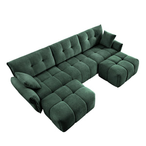 3 Seater Sofa Set With Ottoman And Throw Pillows