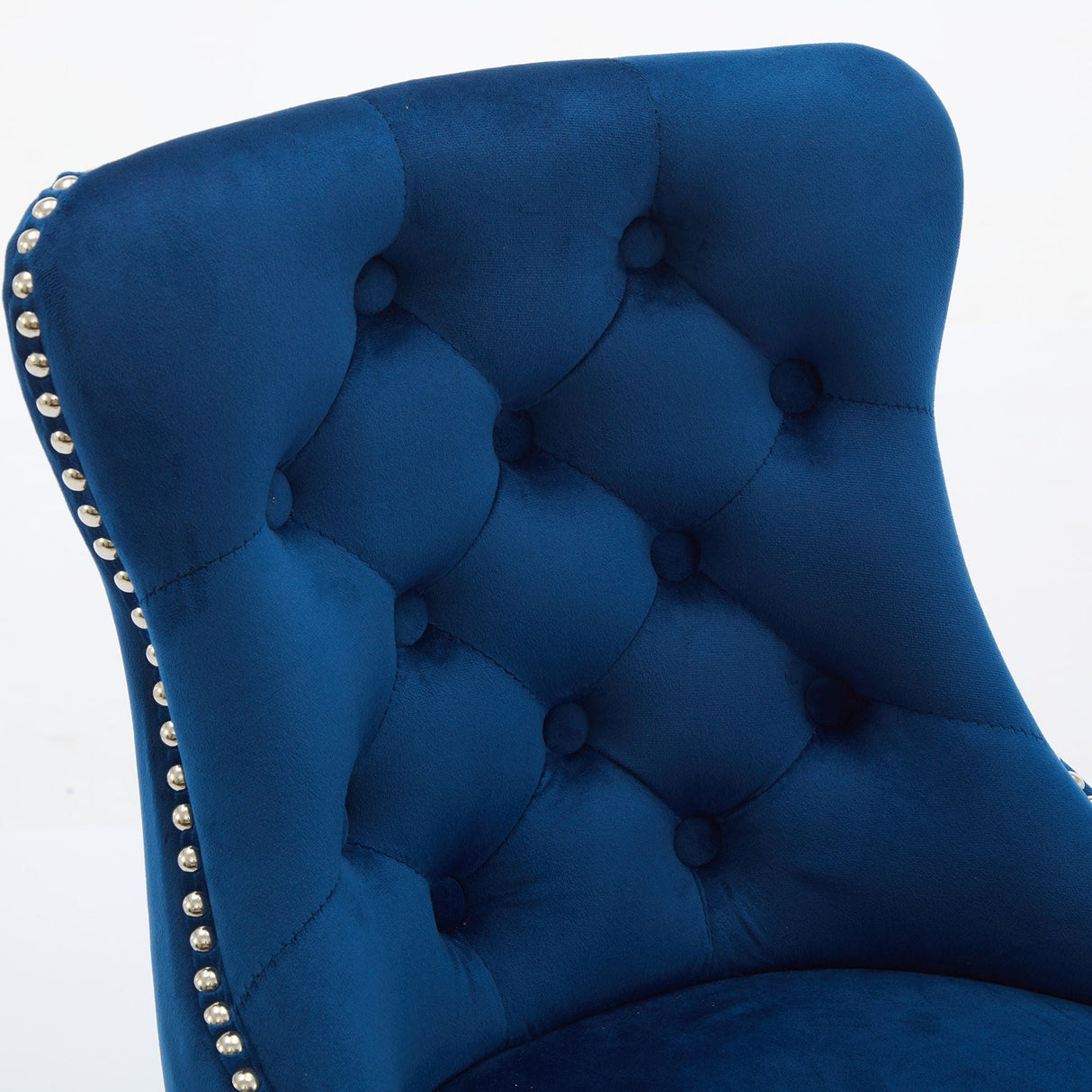 Swivel Bar Stools With Button Tufted Design And Rivet Trim