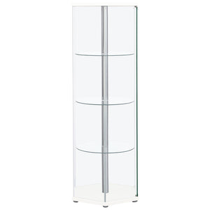 Tenley - 4 Shelf Curio Cabinet With Hexagonal Design