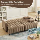 83'' Futon Sofa Bed with Adjustable Backrest and 2 Pillows