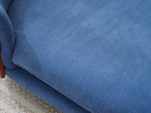 Scandinavian Style Elevated Dog Bed Mid Size Dark Blue Velvet
