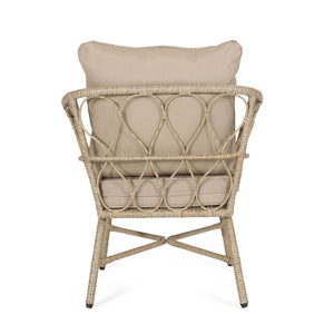 Bruce - Outdoor Club Chair Set With Water Resistant Cushions Rattan And Iron - Brown