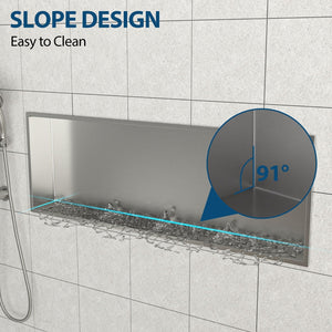Stainless Steel Shower Niche With Seamless Design For Bathroom Storage
