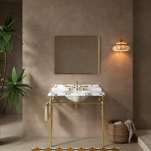 VICI 36" Bathroom Console Sink, Undermount Ceramic Vanity Basin
