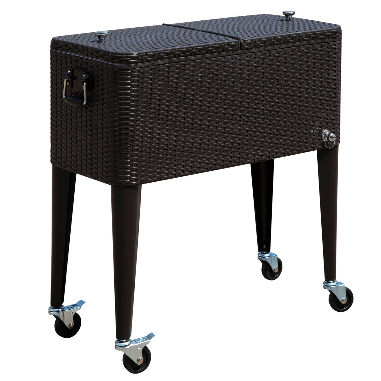 Rolling 80-Quart Patio Cooler with Locking Wheels